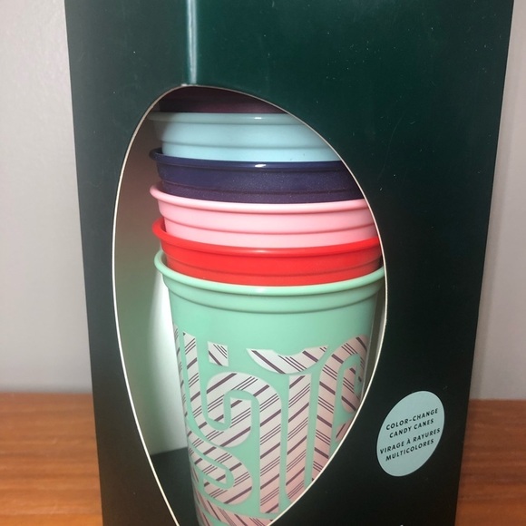 STARBUCKS Color Changing Candy Cane Reusable Hot Cups Holiday 2020 NEW - Picture 3 of 8